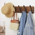 thumbnail image 2 of WZW Coat Rack Wall Mounted - 5 Tri Hooks, Heavy Duty, Wooden Wall Coat Hanger Coat Hook for Clothes Hat Jacket Clothing, Natural & Black, 2 of 10