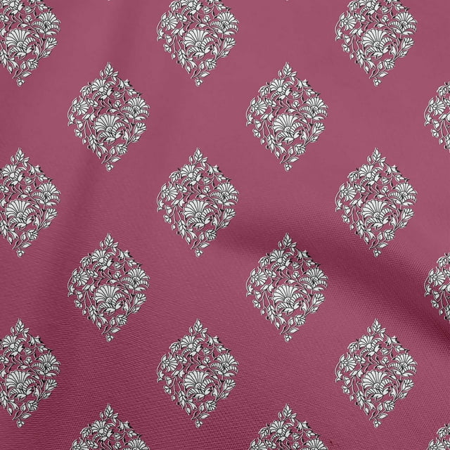 oneOone Polyester Spandex Magenta Fabric Block Sewing Material Print Fabric By The Yard 56 Inch Wide