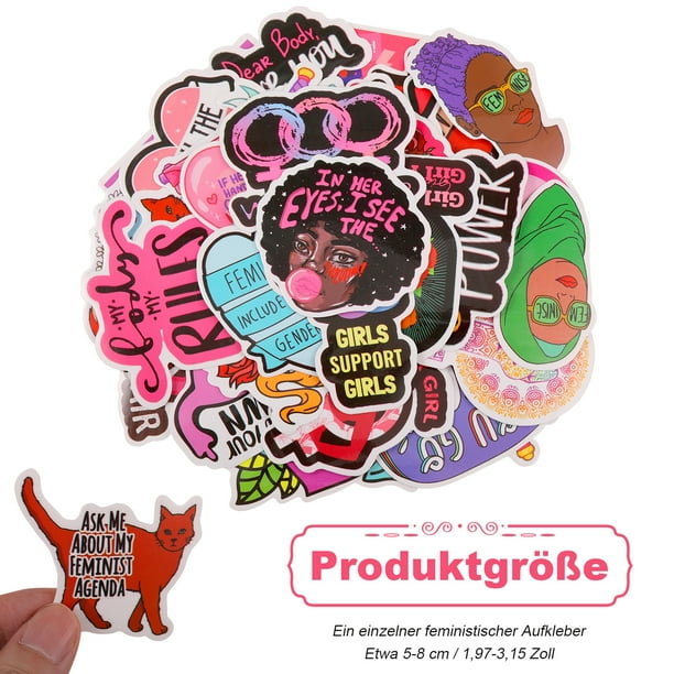 Monstrate 70 piezas de pegatinas de apoyo feminista vinilo de viaje para mujer calcomanias de grafiti de dibujos animados para telefono Kits de decoracion para fiestas Walmart en linea