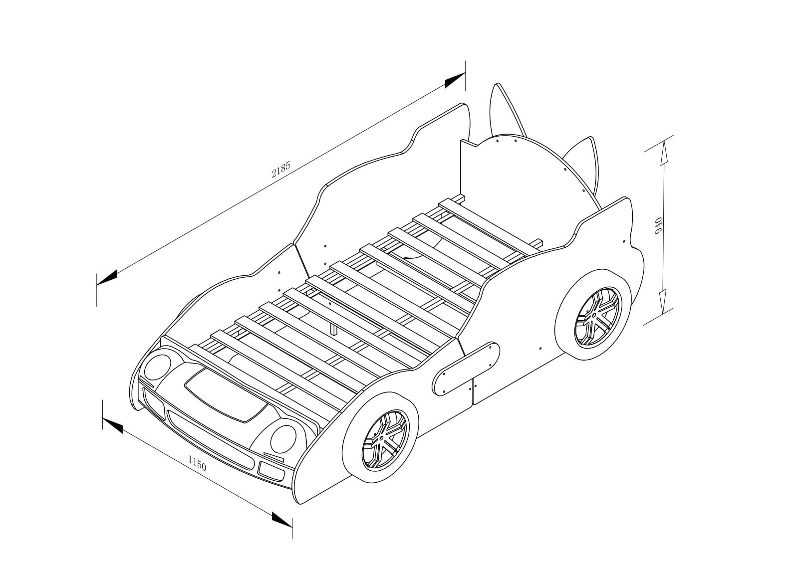 Kids Race Car Bed Frame Twin Size - Cartoon Dog & LED Headlight Design, 250lb Weight Capacity, Easy Assembly Montessori Floor Bed for Toddlers,Blue