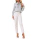 thumbnail image 2 of Blusa de trabajo de manga larga con botones y cuello atado para mujer INSPIRE CHIC XL Gris Claro, 2 of 6