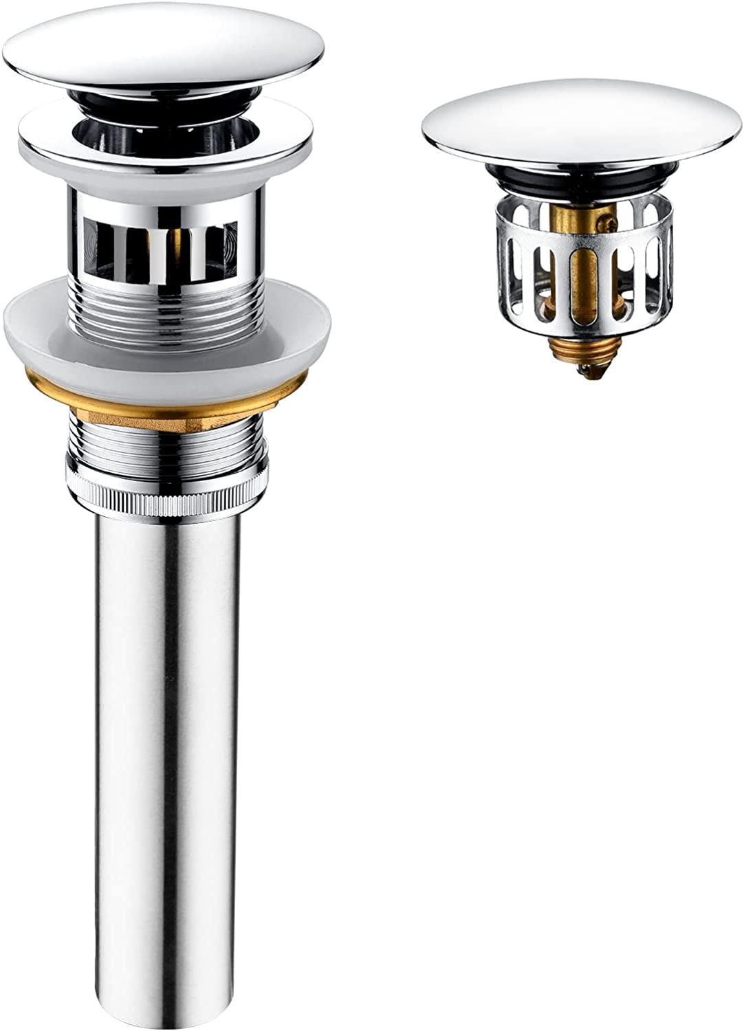 BRIGHT SHOWERS Bathroom Sink Drain with Overflow PopUp Drain Stopper