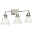 thumbnail image 5 of Hukoro 25.4 in. 3-Light Vanity Light with Brushed Nickel Finish and Clear Glass Shade, 5 of 8