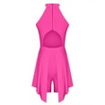 thumbnail image 5 of Mrat Womens Sleeveless Romper Back Zipper Cutout Irregular Club Jumpsuit Solid Plus Size Rompers Skirt S-24 Hot Pink-a L, 5 of 8