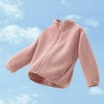 thumbnail image 2 of fatyb Kids Fleece Jacket with Pockets Stand Collar Casual Boys Girls Full Zip Warm Fuzzy Coat Outwear, 2 of 5