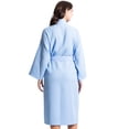 thumbnail image 2 of TowelSoft Women's Waffle Light Blue Long Premium Cotton Blend Bathrobe (Medium), 2 of 3