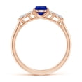 thumbnail image 2 of ANGARA Lab Grown Blue Sapphire Engagement Ring with Diamonds for Women in 14K Rose Gold (Size-7x5mm) | September Birthstone, Anniversary, Jewelry Gift for Women | Lab-Grown Blue Sapphire Ring, 2 of 8