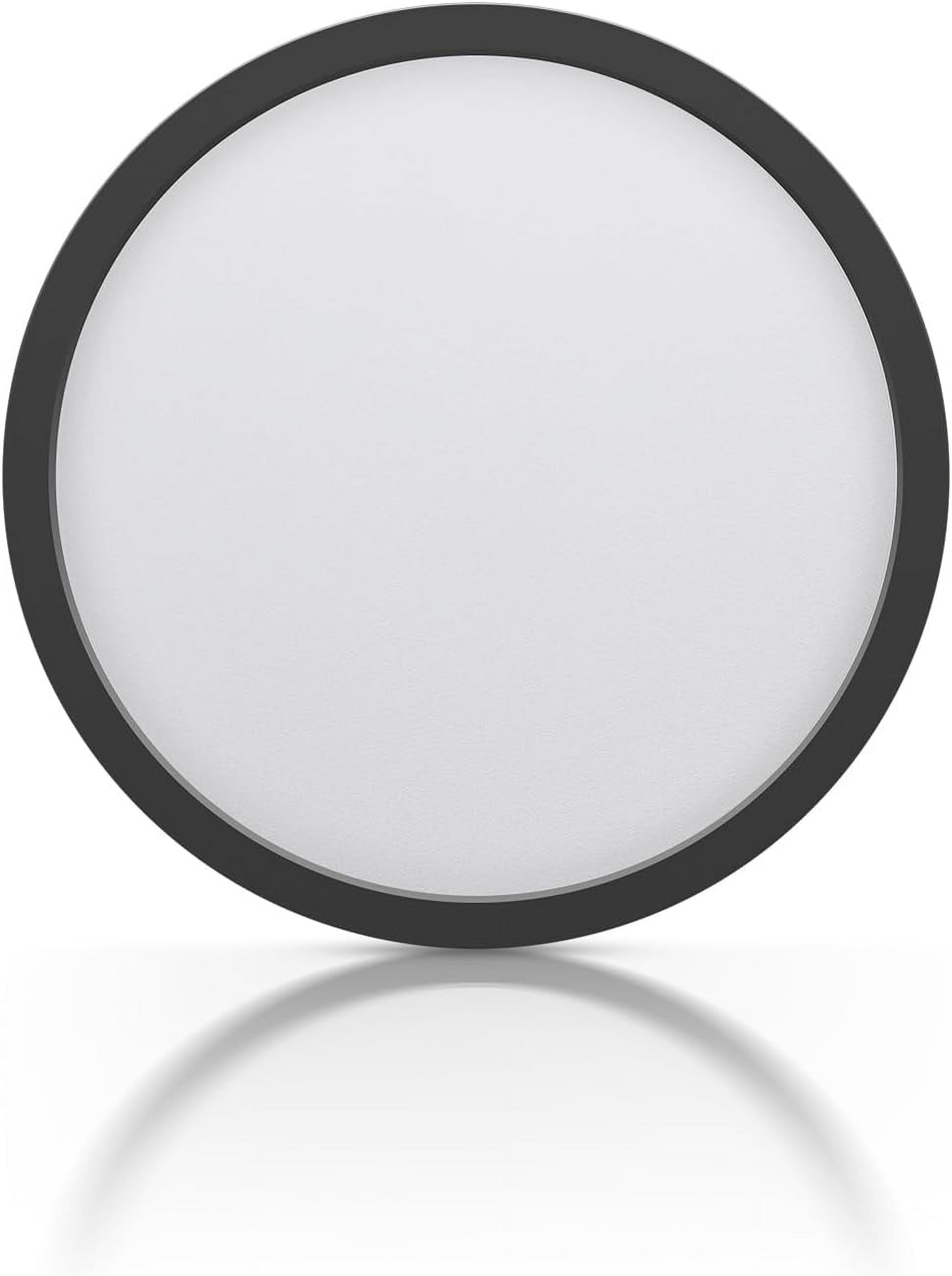 FEFEFW-12inch Black LED Flush Mount Ceiling Light, 5CCT Selectable Surface Mount Flat Panel Light, 28W 2400Lm, Dimmable Low Profile Lighting Fixture for Kitchen, Bedroom, Laundry, ETL Listed