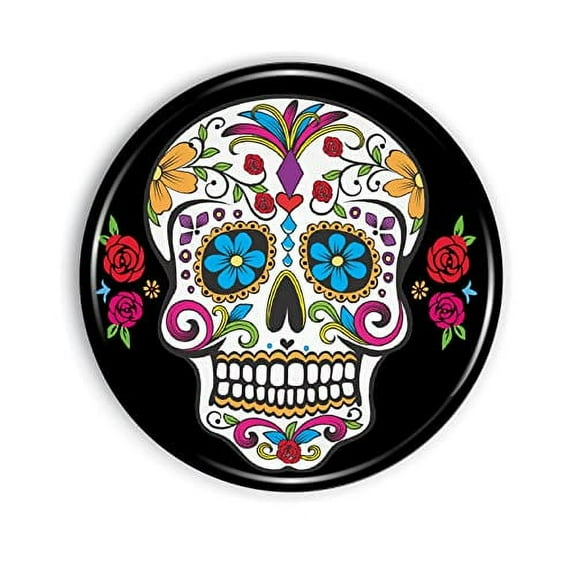 Sugar Skull Magnet Strong and Flexible Sugar Skull Refrigerator Magnet 1.1 Inch Epoxy Dome