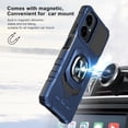 thumbnail image 3 of TJS Phone Case for Cricket Icon 2026 / AT&T Propel 3 5G, with Tempered Glass Screen Protector, [Military Grade] Robotic Magnetic Support Car Mount Metal Ring Holder Kickstand Cover (Blue), 3 of 5