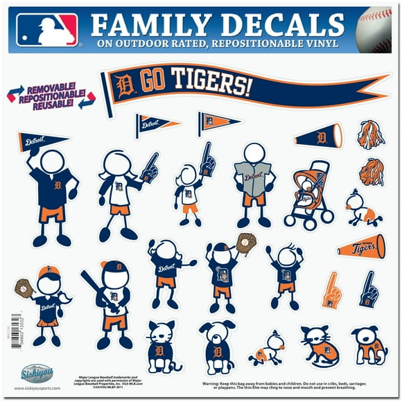MLB Ensemble de Décalcomanies Grande Famille Detroit Tigers