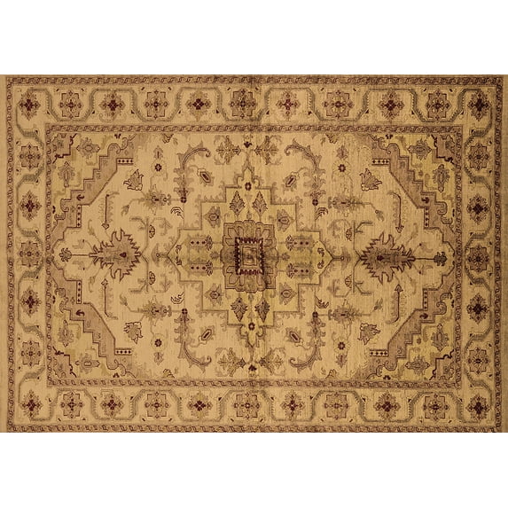 Ahgly Company Indoor Rectangle Oriental Brown Industrial Area Rugs, 7' x 9'