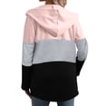 thumbnail image 5 of cocolona Womens Color Block Jackets Zip Up Hooded Long Sleeve Sweatshirts Casual Loose Plus Szie Fall Tops, 5 of 6