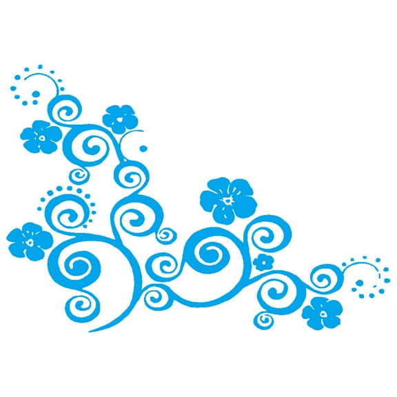 HUONA Car Decorative Sticker Flowers Pattern Universal Auto Body Side Decal for Cars SUVs Trucks Off-road Vehicles Accessory Blue