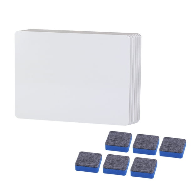 6pcs Mini tablero de mensajes borrable borrable del tablero del plan del tablero del tablero blanco del escritorio con 6pcs borrador de Whiteboard