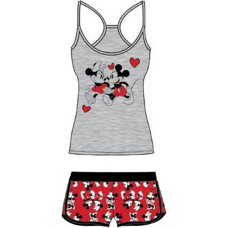 Disney - Disney Dsny Lg Cami Set Hthr/red Mk Mn Hearts