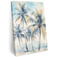 thumbnail image 2 of Palm Trees Canvas Wall Art for Living Room Bedroom Bathroom, Coastal Boho Tropical Blue Beige Sandy Beach Island Canvas Art Wall Decor, Artwork for Walls Home Office Decor, 12"x16", 2 of 9