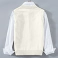 thumbnail image 3 of Wutalume Men's Popular V-Neck Thickened Knitting Sleeveless Sweater Vest, Lightweight and Warm for Layering in Cool Weather,White L, 3 of 3