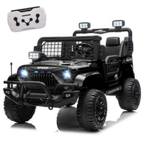 iRerts 2 Seater Ride on Cars, 24V Ride on Toys for Big Kids Boys Girls Ages 2-6, Kids Cars Electric Ride on Vehicles with Remote Control, Bluetooth, MP3/USB Ports, 4 Wheels Shock Suspension, Black