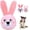 Pink Bunny, variant on Squeaky  Toys for Aggressive Chewers 3 in 1,   Toys with 3 Layers,Interactive  Toys for Large Dogs Balls to Keep Them Busy for Small Medium Dogs()