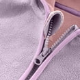 thumbnail image 6 of Eltusu Girls Fleece Jackets with Pockets, Warm Hooded Mid-weight Stand-up Collar Winter Outerwear Purple Size 6 T, 6 of 8