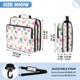 thumbnail image 3 of Zipper Binder with Shoulder Strap 2 inch 3 Ring Waterproof File Folder Organizer Bag 500 Sheet Flamingo and Pineapple Pattern, 3 of 8