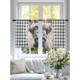 thumbnail image 5 of Black Cow Floral Sheer Curtains 45 Inches Length 2 Panels Set, Window Sheer Curtains for Living Room/Bedroom, Black Buffalo Plaid Farmhouse Animals Light Filtering Rod Pocket Curtain 52''x45''x2, 5 of 8