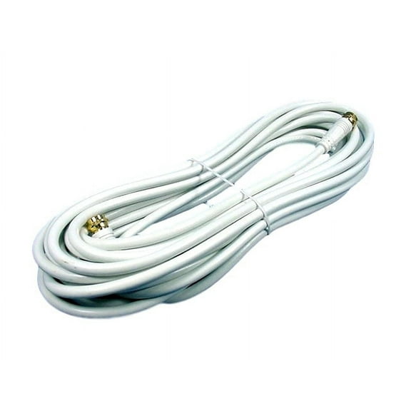 Leviton C5851-25G 25-Foot Coaxial Video Cable, Gold Plug Ends, F-Type RG59, White