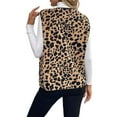 thumbnail image 3 of Women's Leopard Vest Trendy Loose Casual V Neck Sleeveless Cardigan Lightweight Fashion Fall Winter Coat, 3 of 6