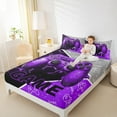 thumbnail image 4 of Feelyou Modern Game Gamer Full Size Sheets, Cartoon Gamepad Purple Bed Sheets, Teens Kids Boys Girls Sheet Sets, Ultra Soft Bedroom Decor, 4 Pieces, 4 of 7