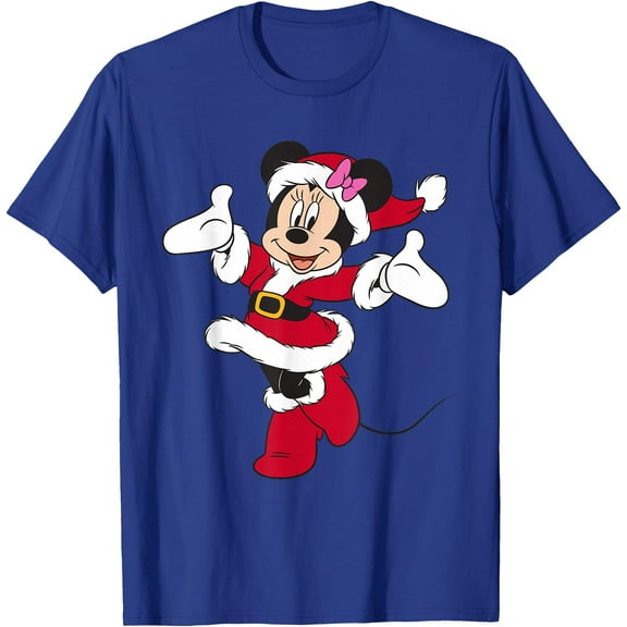 Santa Minnie Mouse Holiday Christmas DTG Print Unisex T-Shirt