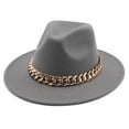 thumbnail image 1 of Sombrero Fedora Minnieouse Unisex de lana con ala ancha color gris, 1 of 6