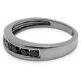 thumbnail image 2 of Dazzlingrock Collection 0.70 Carat (ctw) Black Plated Sterling Silver Black Diamond Men's Wedding Band 3/4 CT, Size 12.5, 2 of 4