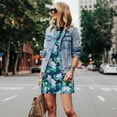 thumbnail image 4 of Logiee Blue Lotus Flower Print Summer Dresses for Women,Beach Sleeveless Flowy Pocket Tshirt Tank Sundresses,Women's Sleeveless Dress, 4 of 7