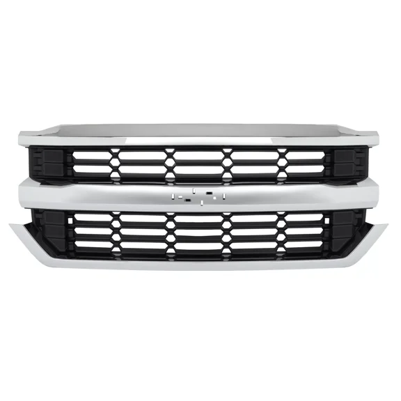Front Upper Grille Chrome For 2016-2019 2016 Chevrolet Silverado 1500 Grill