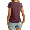 thumbnail image 5 of Mittory Womens V Neck Cap Sleeve T Shirts Banded Bottom Top Loose Fit Short Sleeves Tee Casual Summer Basic Tops, 5 of 8