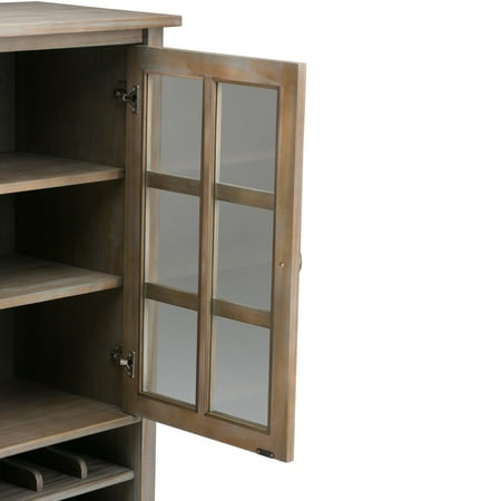 Simpli Home - Warm Shaker High Storage Wine Rack - Tobacco Brown