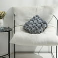 thumbnail image 4 of ColourTree 12'' L x 13'' W Light Grey 2 Pcs Knot Pillow Soft Throw Pillow Home Decoration Cushion Square Office Knotted Plush Throw Cushion, 4 of 5