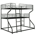 thumbnail image 6 of Metal Full XL over Twin XL over Queen Loft Bunk Bed with Long and Short Ladder, Multifunctional with Safety Guard Rails, Easy to Assemble/No Box Spring Required(Black), 6 of 8