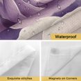thumbnail image 4 of Spring Flowers No Hooks Shower Curtain with Snap-in Liner Watercolor Purple White Rose Daisy Floral Leaf Purple Background Shower Curtains for Bathroom, Waterproof, Easy Install, Washable 66"x72", 4 of 9