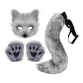 thumbnail image 4 of Conjunto de disfraz de Cosplay Salvador con máscara guantes cola para fiesta temática Gris profundo, 4 of 9