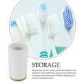 thumbnail image 4 of Ceramic Toothbrush Holder Cup for Bathroom and Travel, White Design, Water Cup for Toothbrush Storage, 4 of 6