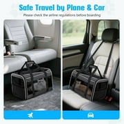 WFUN Rolling Pet Carrier with Wheels for Small Medium Dogs and Cats up to 20lb, Airline Approved Pet Dog Cat Travel Carrier Bag for Travel Flight Camping Outdoor,Black