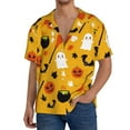 thumbnail image 3 of Disketp Men's Hawaiian Happy Halloween 3 Print Shirts Button Down Holiday Beach Shirts-Medium, 3 of 7