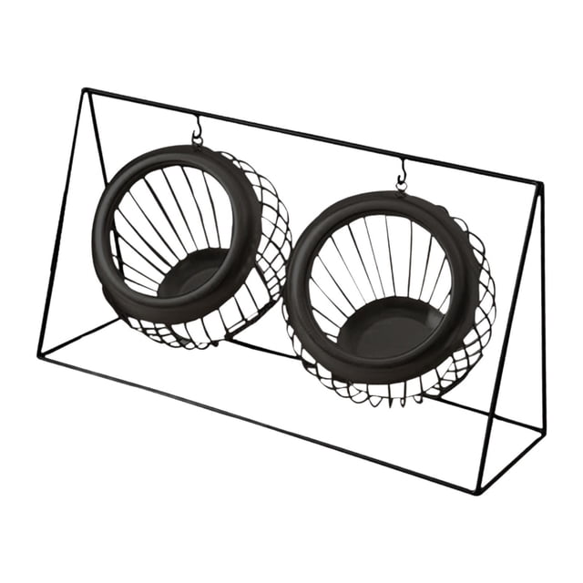 Organizador de escritorio para cápsulas de café, multifuncional, 2 cestas, resistente al óxido, recipiente para bocadillos y dulces, frutero para sala Negro