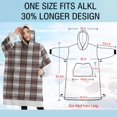 thumbnail image 4 of Oversized Wearable Blanket Hoodie,Brown and White Checkerboard Checkered Pattern Sherpa Blanket Hoodie with Super Pockets,Super Warm Fuzzy Pullover for Women & Men, 4 of 6
