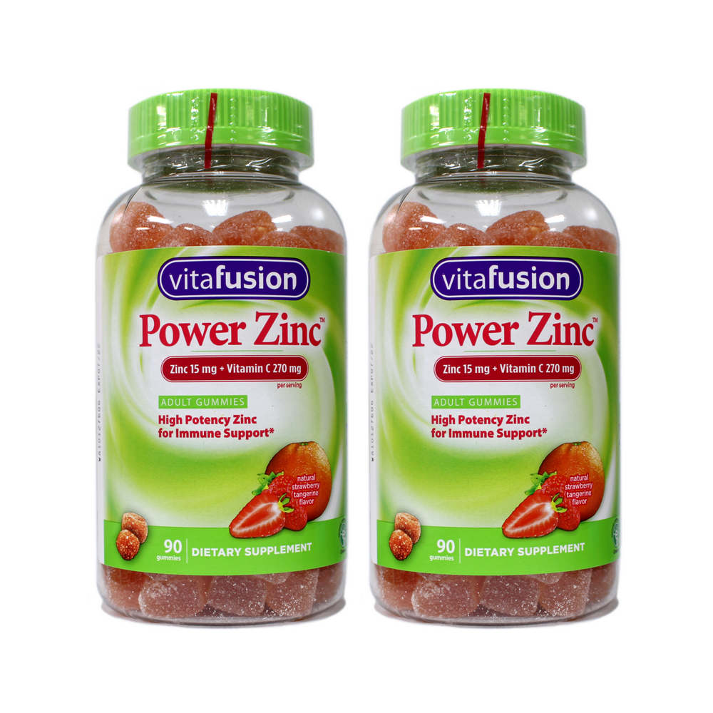 Vitafusion Power Zinc Gummy Vitamins Strawberry Tangerine Flavor, 90ct