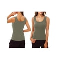 thumbnail image 5 of Anygrew Women Thermal Underwear Shirts With Built In Bra Sleeveless Slim Fit Tops Basic Thermal Tee, 5 of 5
