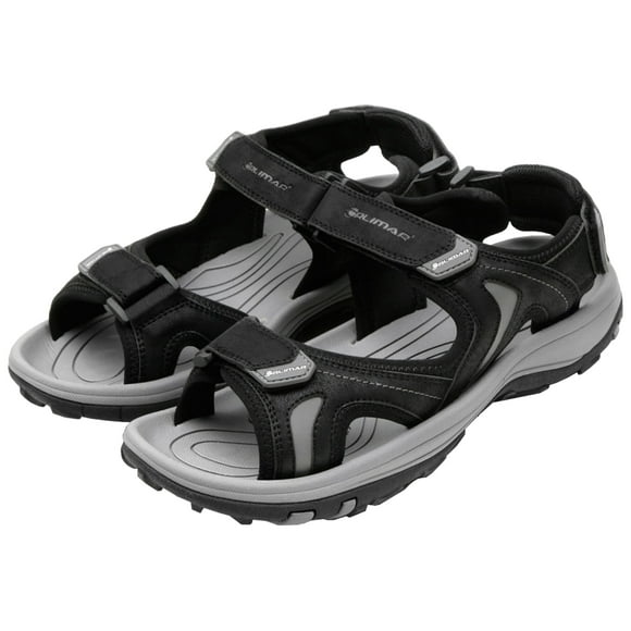 Orlimar Men's 7 Cleat Hook and Loop Closure Golf Sandal, 8 Medium Black/Gray