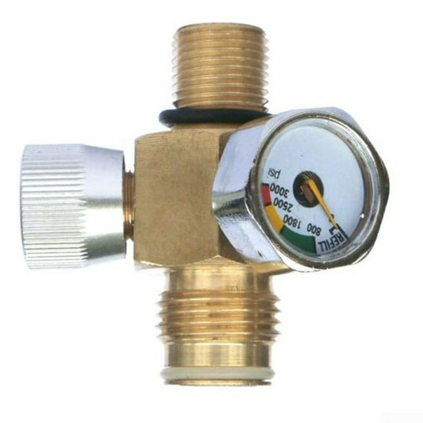 New Paintball CO2 Tank Male On/Off Valve With 3000Psi Gauge Accessories